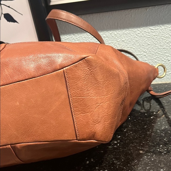 Coach Brown Leather Tote with Gold Hardware - Picture 3 of 7